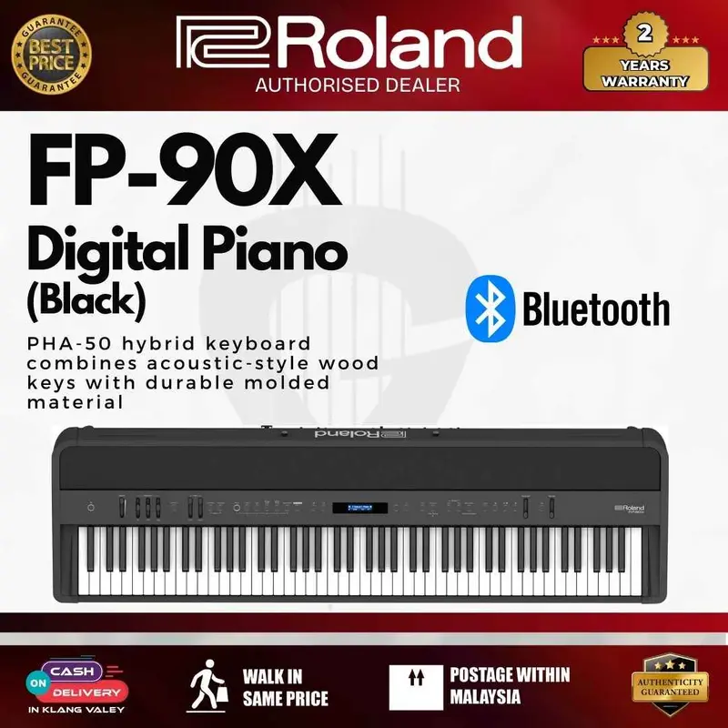 Roland FP-90X Digital Piano / Home Set Stage Piano  Black / White