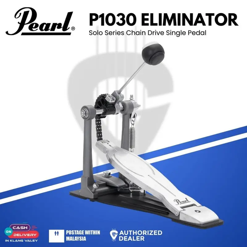Pearl P1030 Eliminator Solo Series Chain Drive Single Pedal, Black