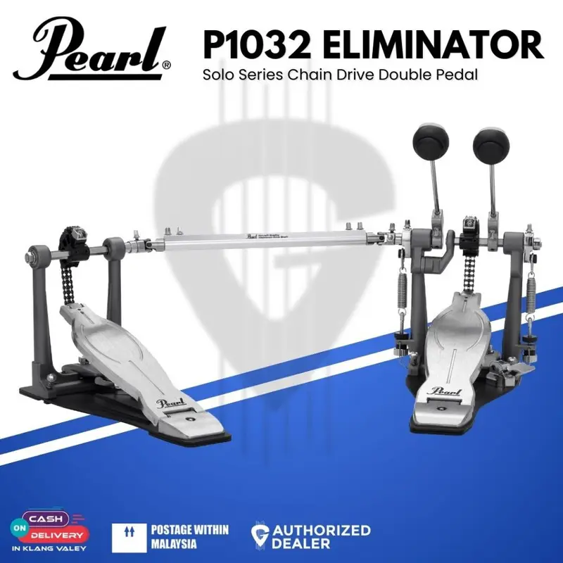 Pearl P1032 Eliminator Solo Series Chain Drive Double Pedal, Black