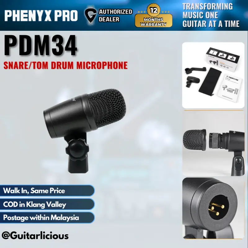 Phenyx Pro PDM34 Snare/Tom Drum Microphone
