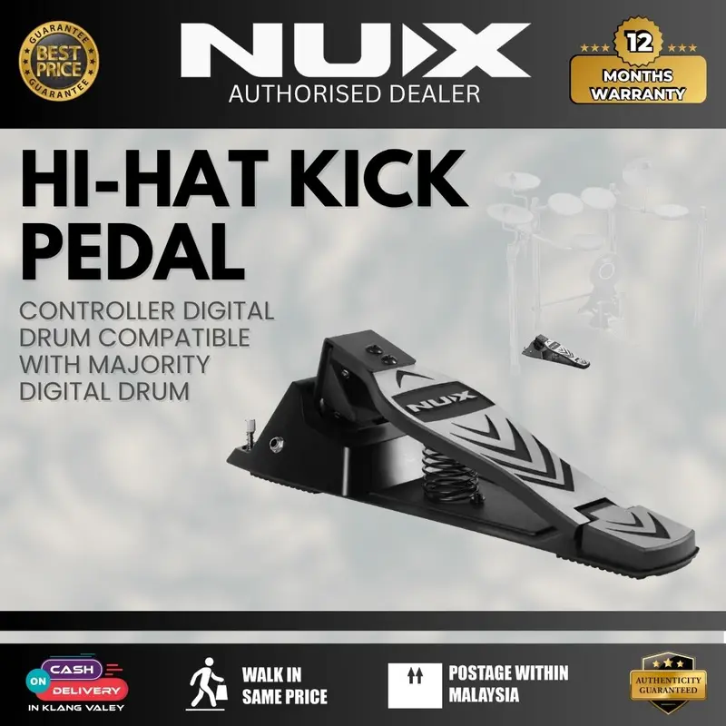 NUX Hi-Hat Kick Pedal Controller Digital Drum Compatible