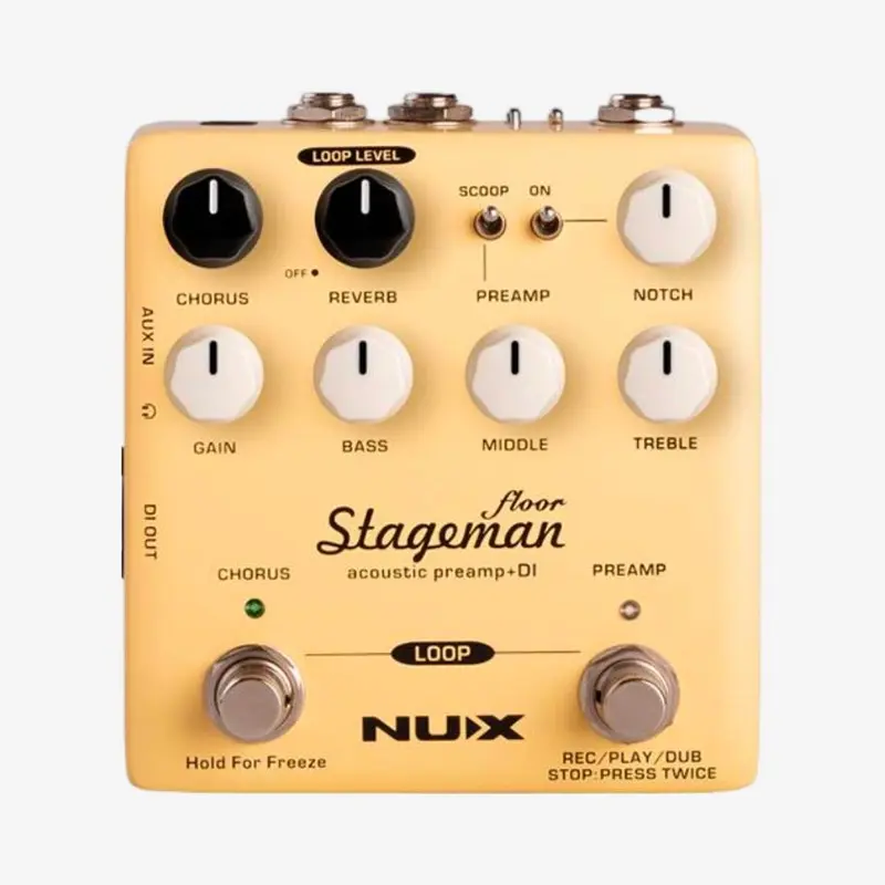 Nux NAP-5 Stageman Floor Acoustic Preamp And DI Effect Pedal Footswitch