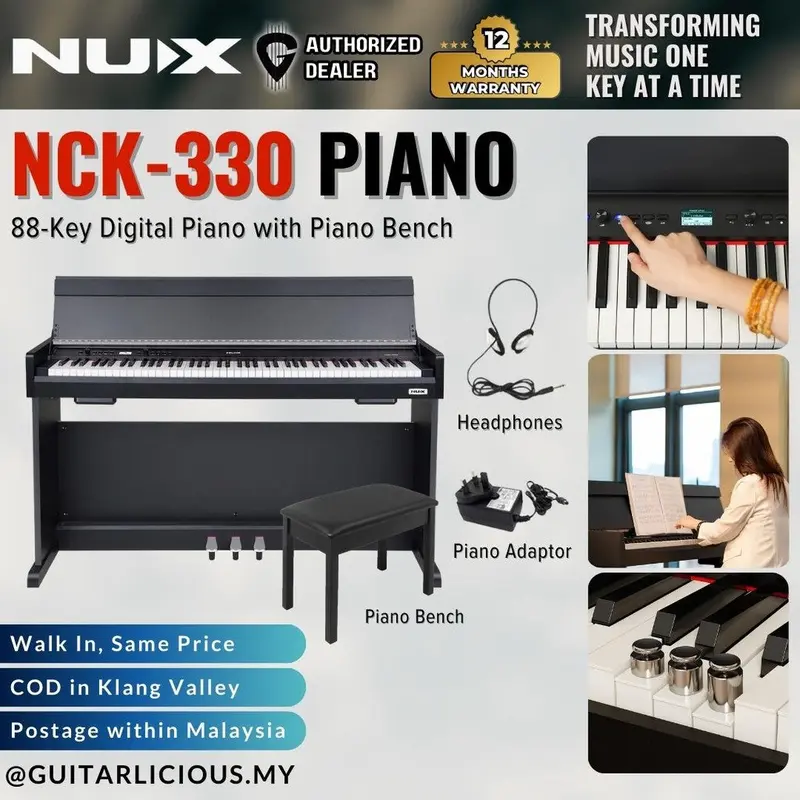 NUX NCK-330 88-Key Digital Piano with Piano Bench