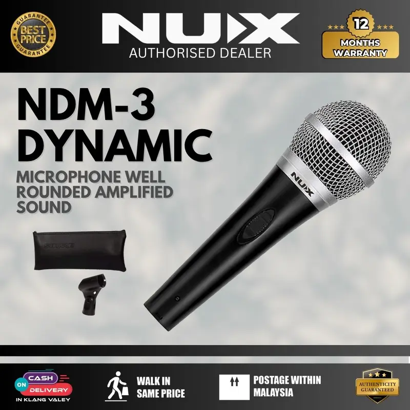 Nux NDM-3 Dynamic Microphone Well Rounded Amplified Sound (NDM3)
