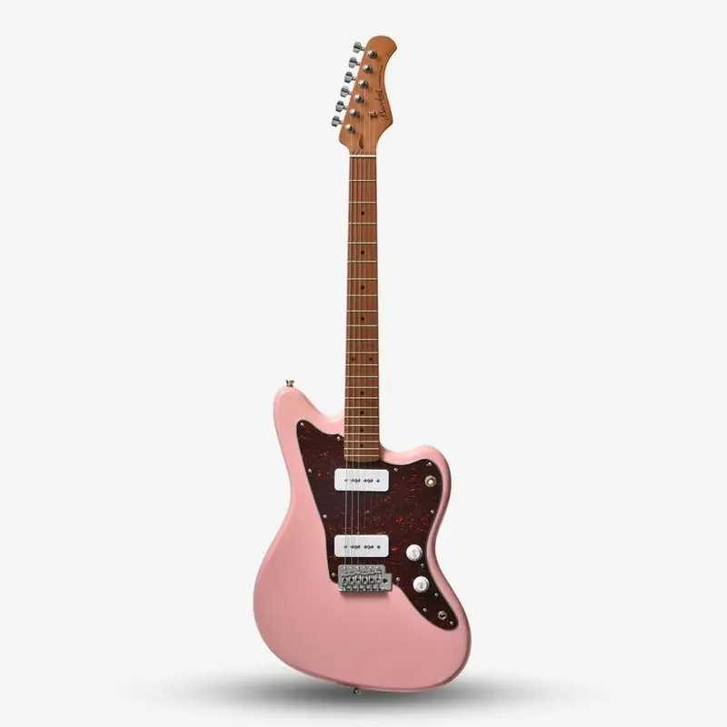 Bacchus BJM-1-RSM/M Universe Series Roasted Maple FB, Jazzmaster Electric Guitar w/ Bacchus BP-90 Pickups - Shell Pink