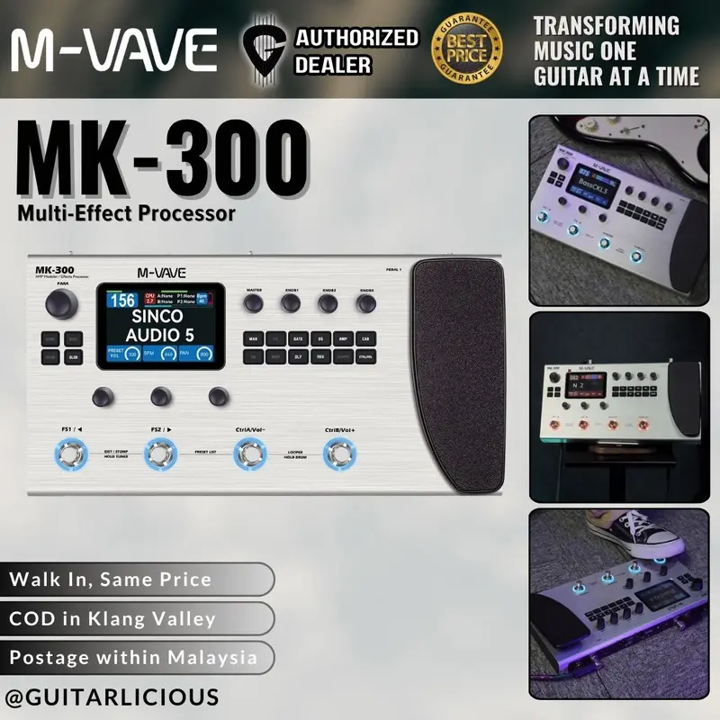 M-VAVE MK-300 Guitar Multi-Effect Processor ( MK 300 MK300 )