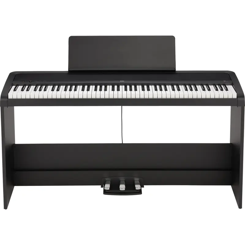 KORG B2SP 88-Key Digital Piano with Weighted Hammer Action (NH) & Triple Pedal including Keyboard Bench - BLACK