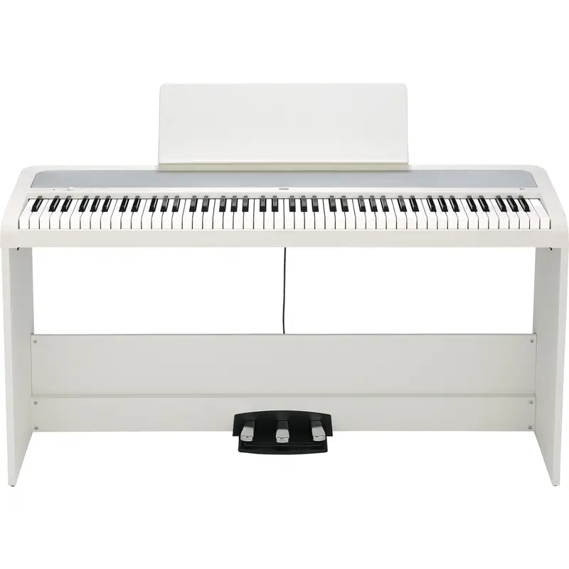 Korg B2SP 88-Key Digital Piano with Weighted Hammer Action (NH) & Triple Pedal including Keyboard Bench - WHITE