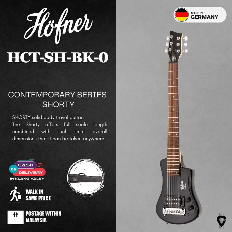 Hfner HCT-SHB-BK-0 4-string Bass Guitar - Black