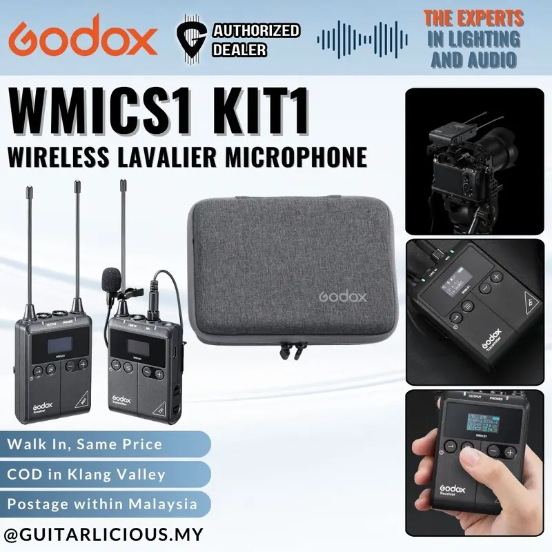 Godox WMicS1 Kit1 - UHF Wireless Lavalier Microphone System ( WMICS1-KIT1 / WMICS1 KIT1 )