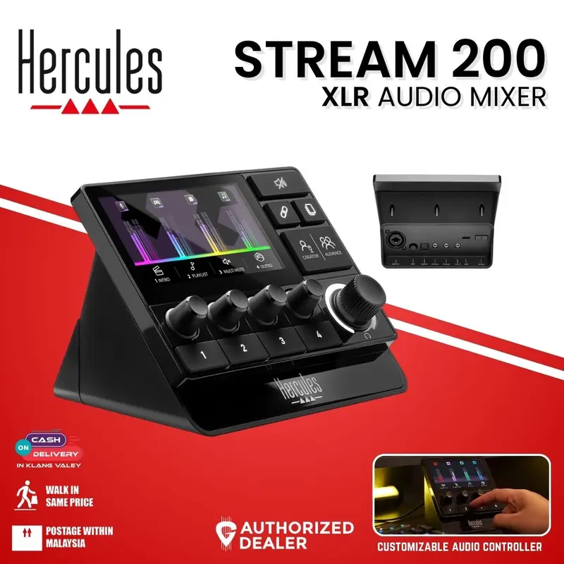 Hercules Stream 200 XLR, Pro Audio Mixer for Advanced Content Creators, Streaming & Gaming ( Compatible with PC / 4780934 )