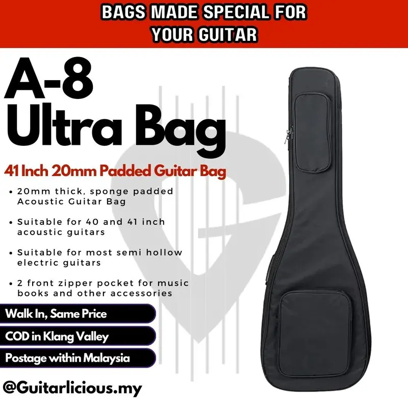 41" Sleeve 20mm Padded Bag A8 for Acoustic Guitar (suitable for ES339 / Semi Hollows)