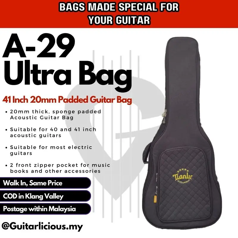 41" Sleeve 30mm Padded Bag A29 for Acoustic Guitar