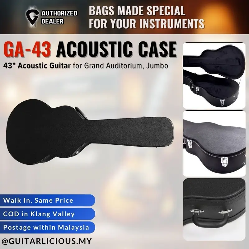 Acoustic Guitar Case GA-43 for Grand Auditorium, Jumbo, 12 string guitar- ( GA-43 / GA 43 )