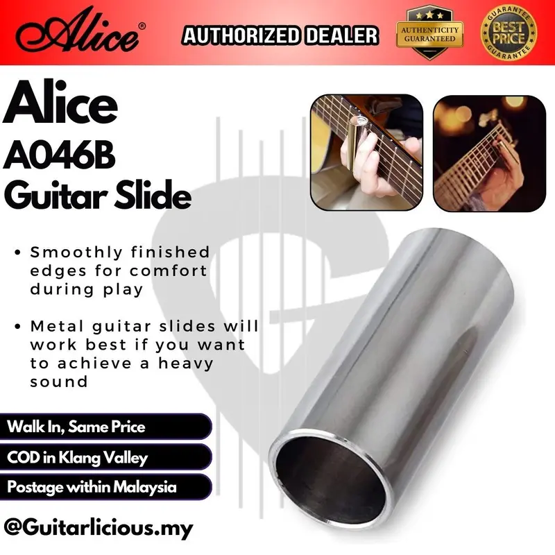Alice A046B Chrome Steel Guitar Slide (Long Bottle Neck / 25x60mm )