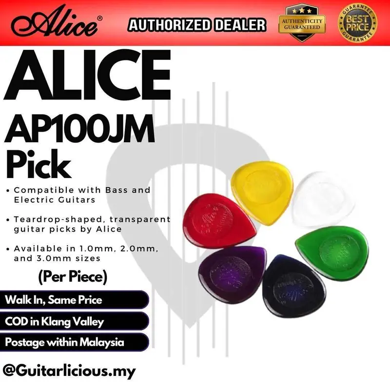 Alice Guitar PicksDurable Clear Guitar Picks (AP100JM / AP100 / AP-100-JM)