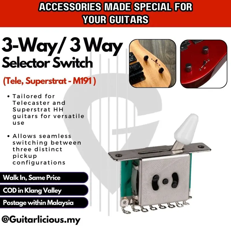 3-Way / 3 Way Selector Switch Knob Telecaster / Superstrat HH Guitar - M191