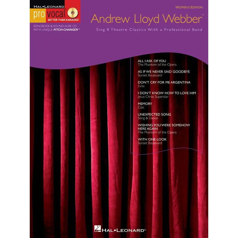ANDREW LLOYD WEBBER PRO VOCAL BK/CD WOMENS V10