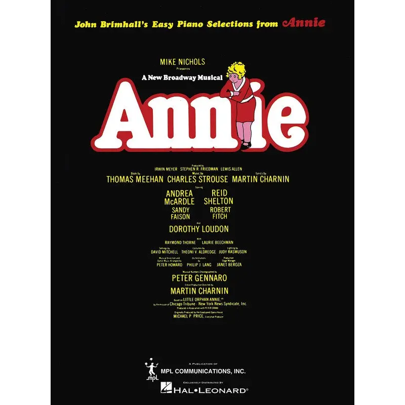 ANNIE VOCAL SELECTIONS EASY PIANO