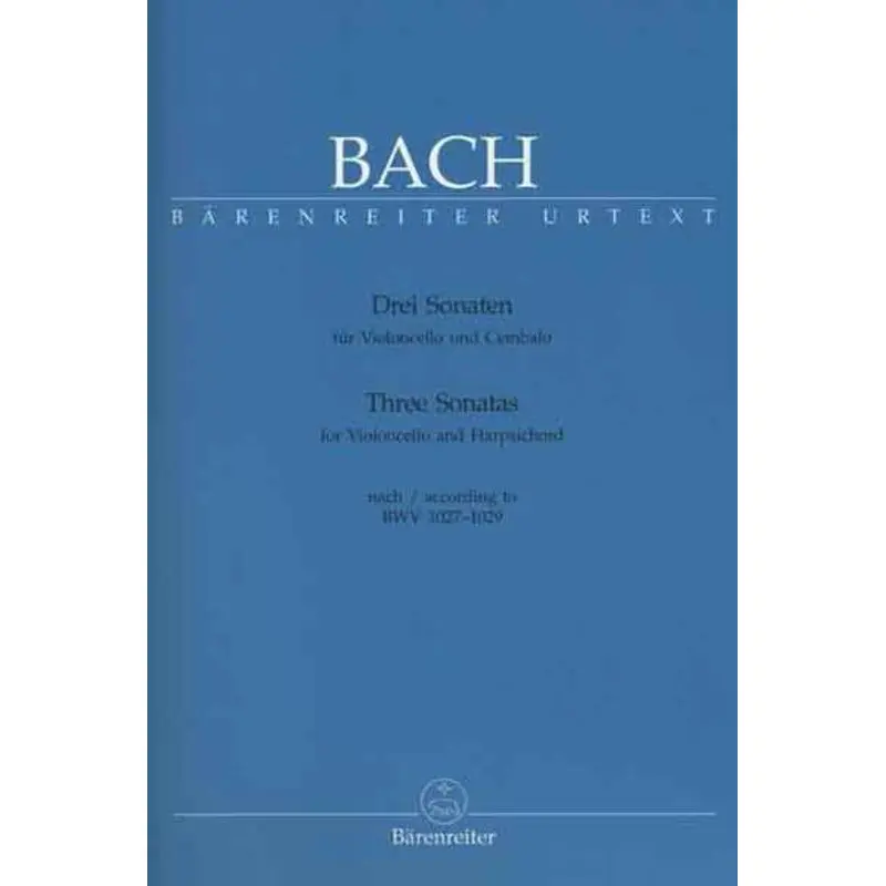 BACH - 3 SONATAS BWV 1027-1029 CELLO/PIANO