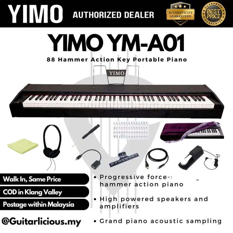 (YM-A01) YIMO Portable Piano - Black  (Showroom Unit)