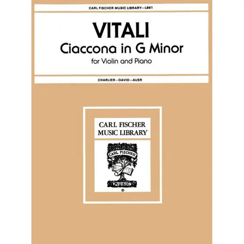 VITALI - CHACONNE G MINOR VIOLIN/PIANO
