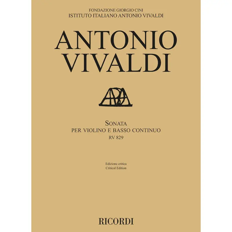 VIVALDI - SONATA FOR VIOLIN/BASSO CONTINUO RV 829