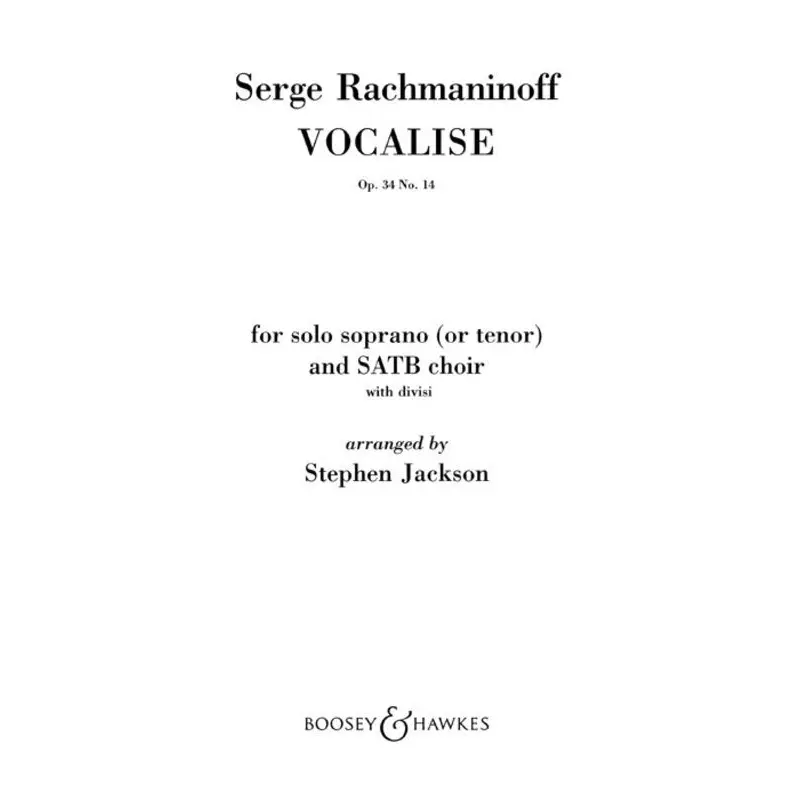 VOCALISE CHORAL SCORE SOP OR TEN AND MIXED CHOIR