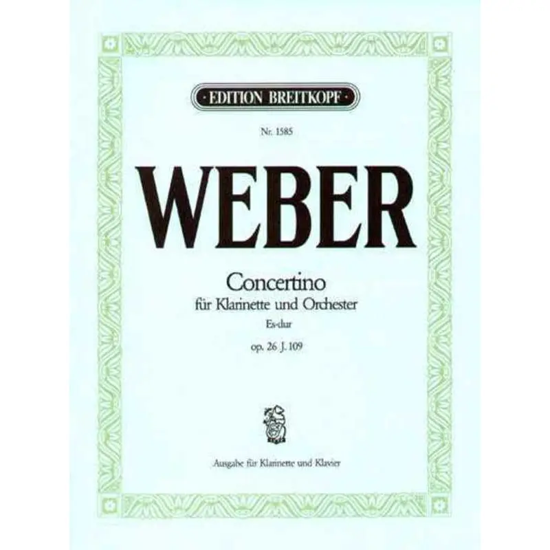 WEBER - CONCERTINO E FLAT OP 26 CLARINET/PIANO
