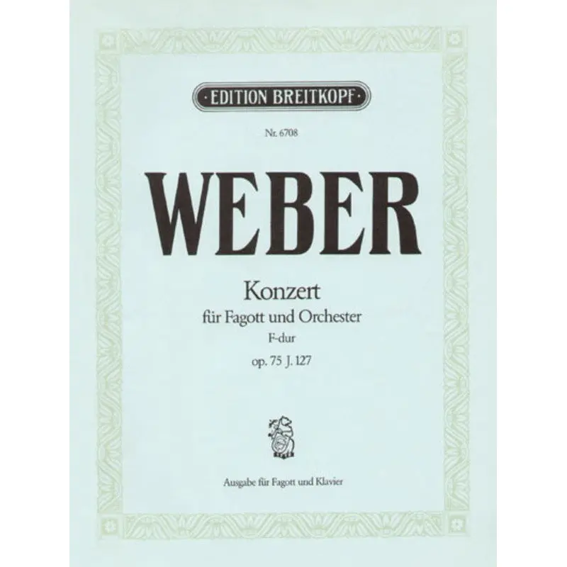 WEBER - CONCERTO IN F OP 75 BASSOON/PIANO
