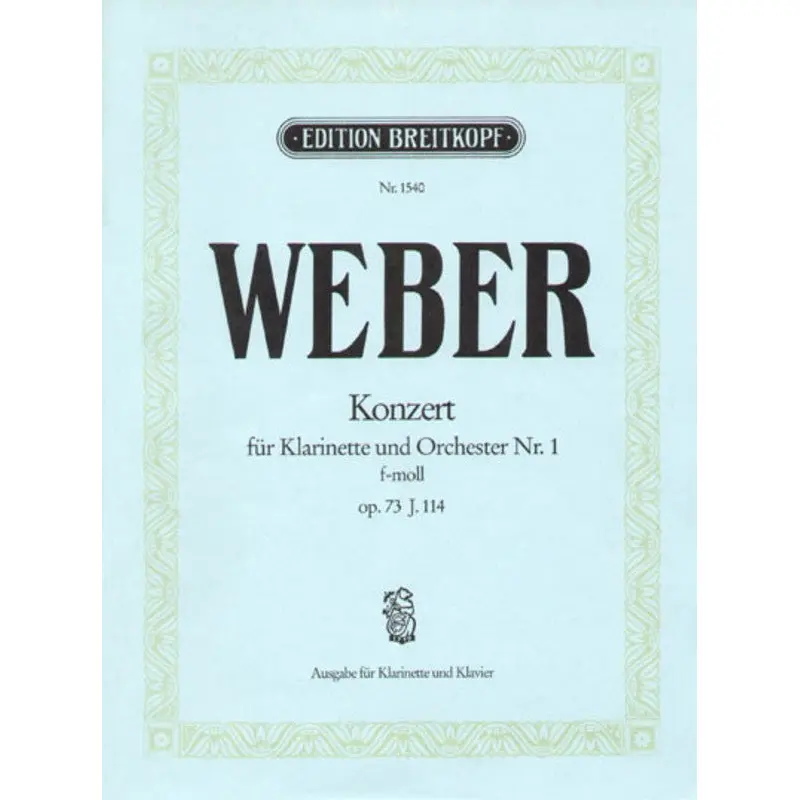 WEBER - CONCERTO NO 1 OP 73 F MIN CLARINET/PIANO