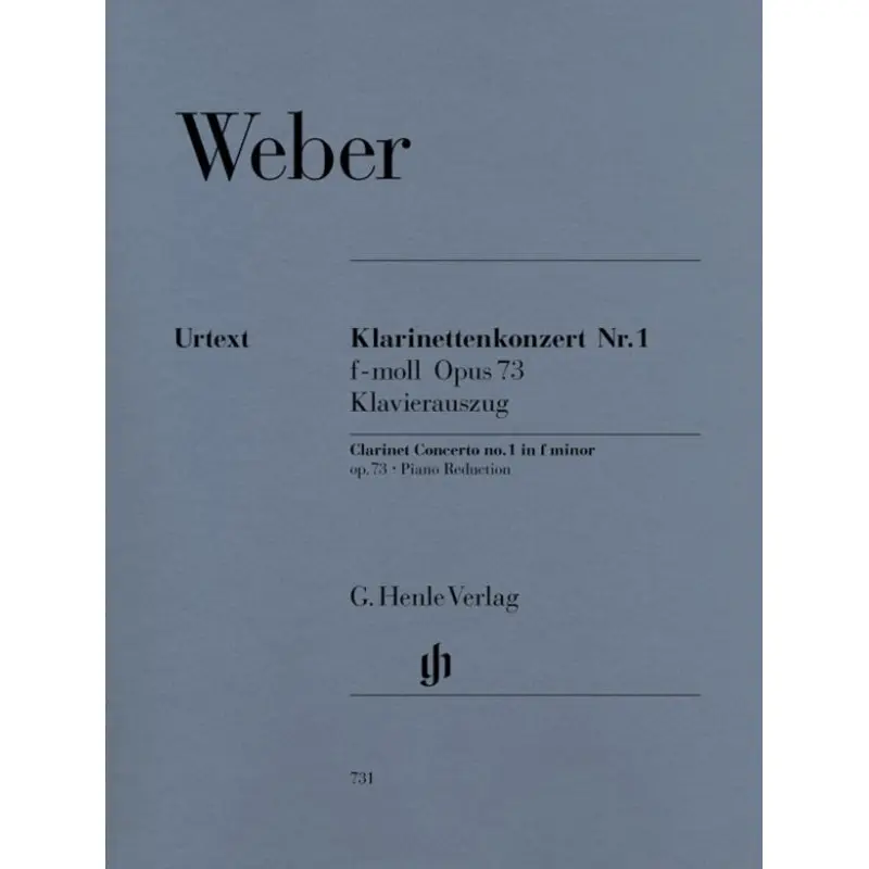 WEBER - CONCERTO NO 1 OP 73 F MIN CLARINET/PIANO URTEXT
