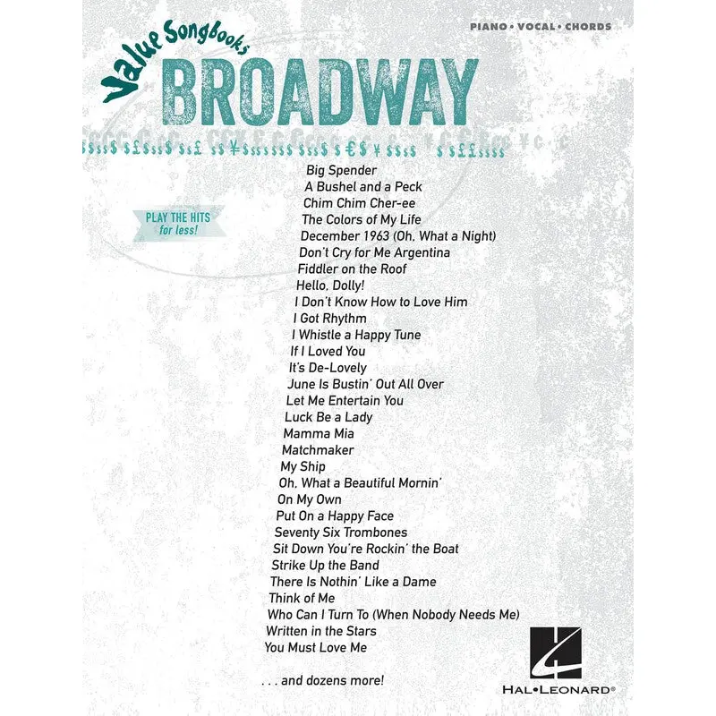 VALUE SONGBOOKS BROADWAY PVG