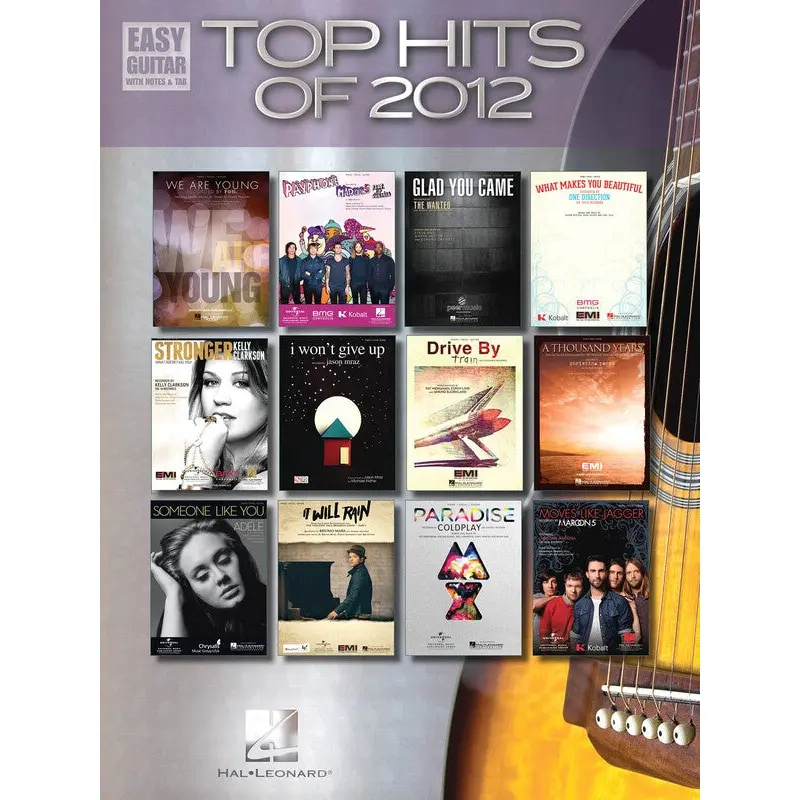 TOP HITS OF 2012 EASY GUITAR NOTES & TAB