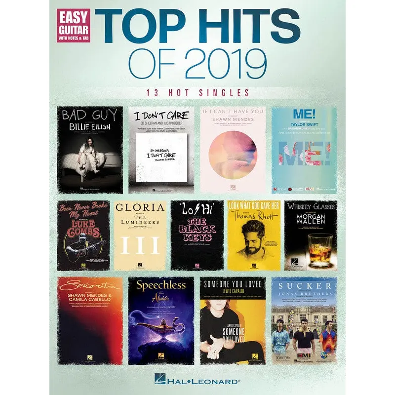 TOP HITS OF 2019 EASY GUITAR NOTES & TAB