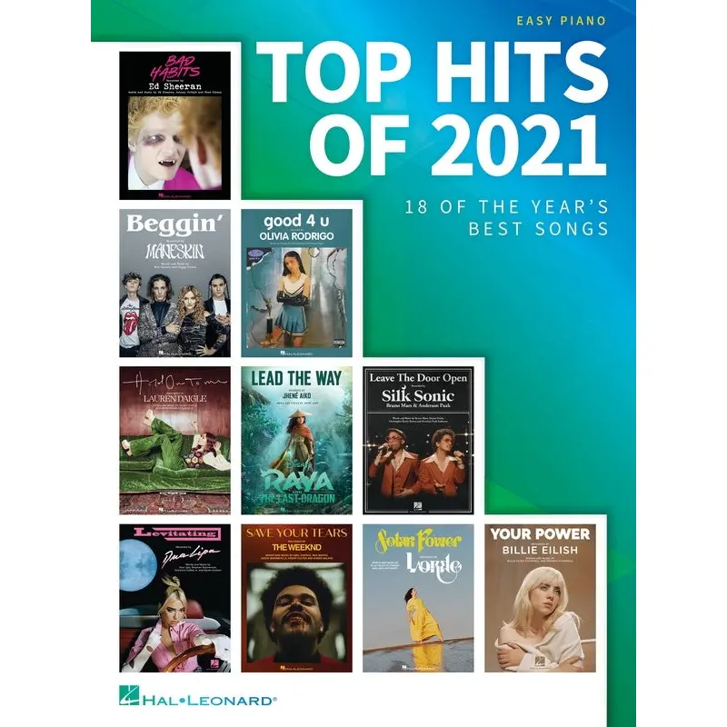 TOP HITS OF 2021 FOR EASY PIANO