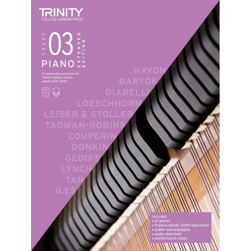 TRINITY PIANO PIECES & EXERCISES 2021-23 GR 3 EXTENDED