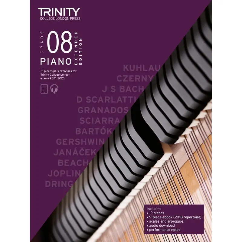 TRINITY PIANO PIECES & EXERCISES 2021-23 GR 8 EXTENDED