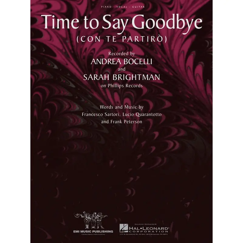 TIME TO SAY GOODBYE (CON TE PARTIRO) S/S PVG