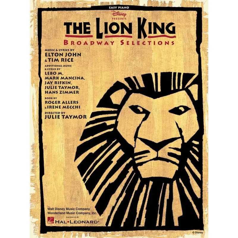 THE LION KING BROADWAY SELECTIONS EASY PIANO