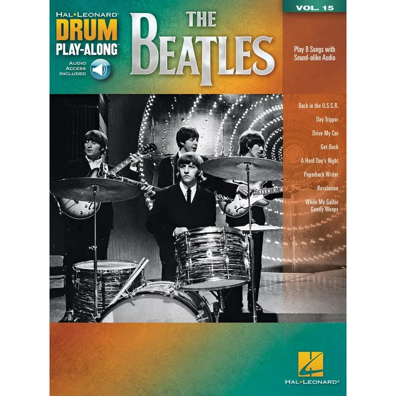 THE BEATLES DRUM PLAYALONG V15 BK/OLA