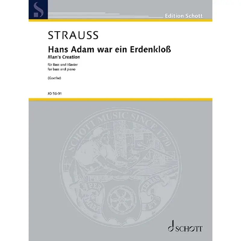 STRAUSS - MANS CREATION FOR BASS/PIANO ENG/GER