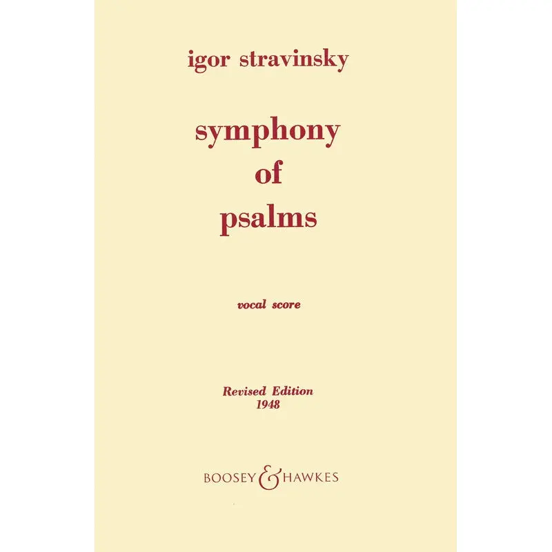 STRAVINSKY - SYMPHONY OF PSALMS VOCAL SCORE