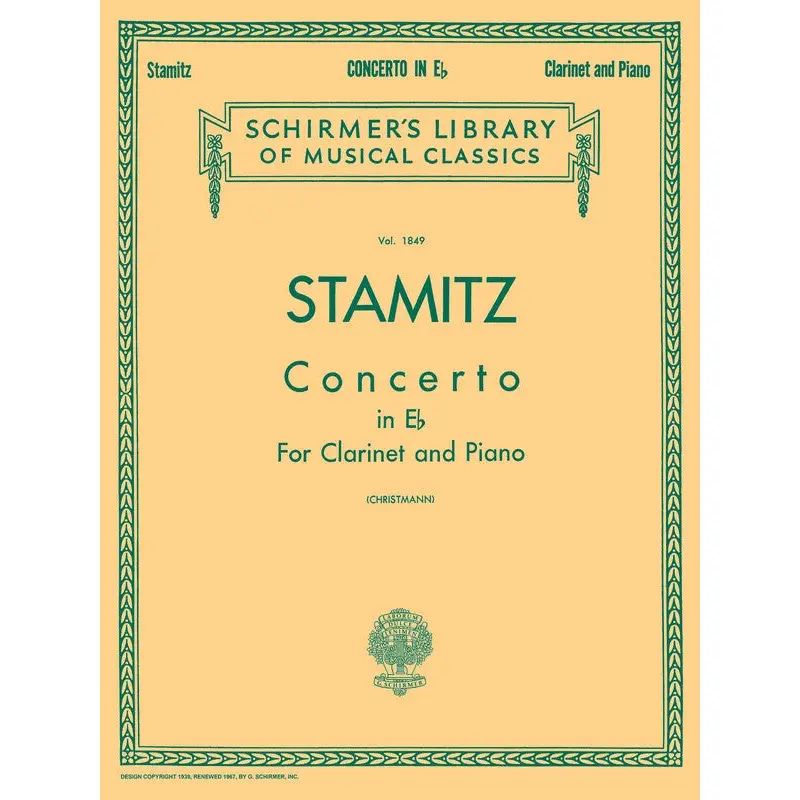 STAMITZ - CONCERTO E FLAT CLARINET/PIANO