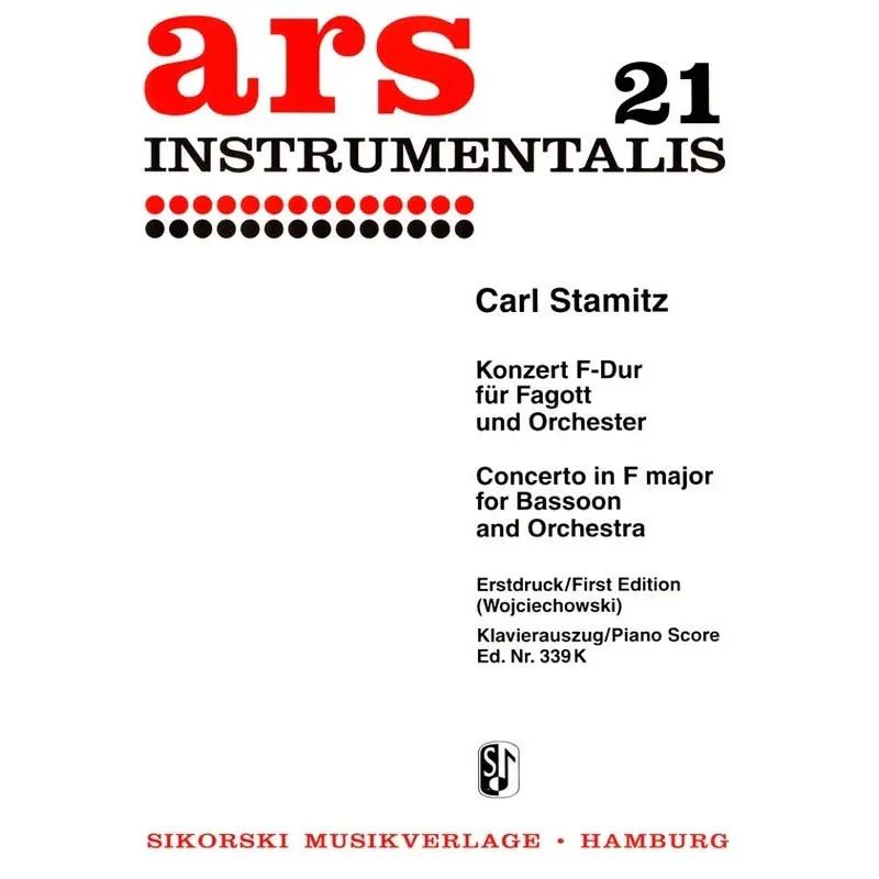 STAMITZ - CONCERTO F MAJOR FOR BASSOON/PIANO