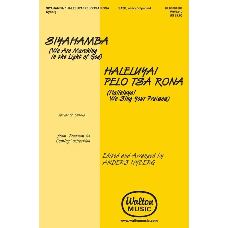 SIYAHMBA/HALELUYA PELO TSA RONA SATB A CAPPELLA