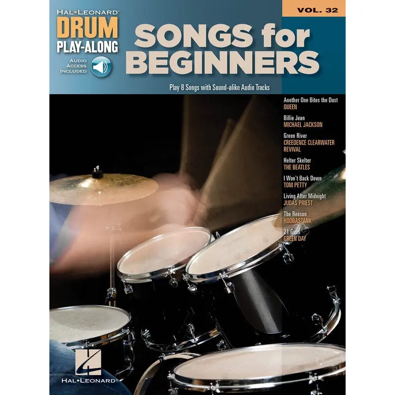 SONGS FOR BEGINNERS DRUM PLAYALONG V32 BK/OLA