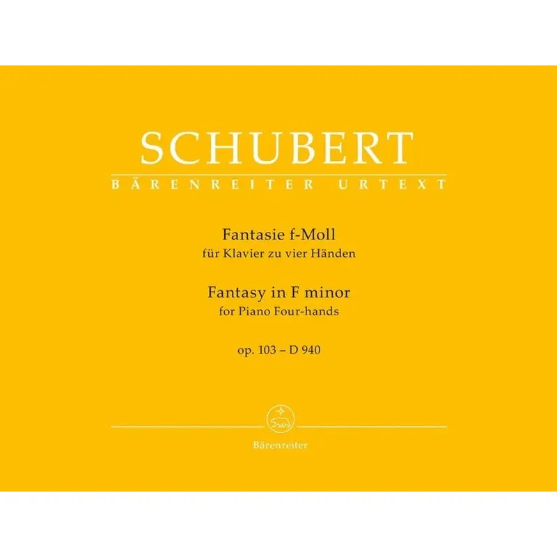 SCHUBERT - FANTASY F MINOR OP 103 D 940 FOR PIANO DUET