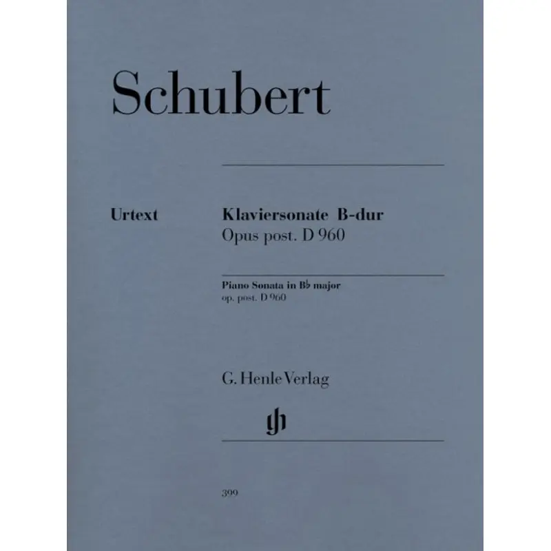 SCHUBERT - SONATA B FLAT D 960 OP POSTH PIANO