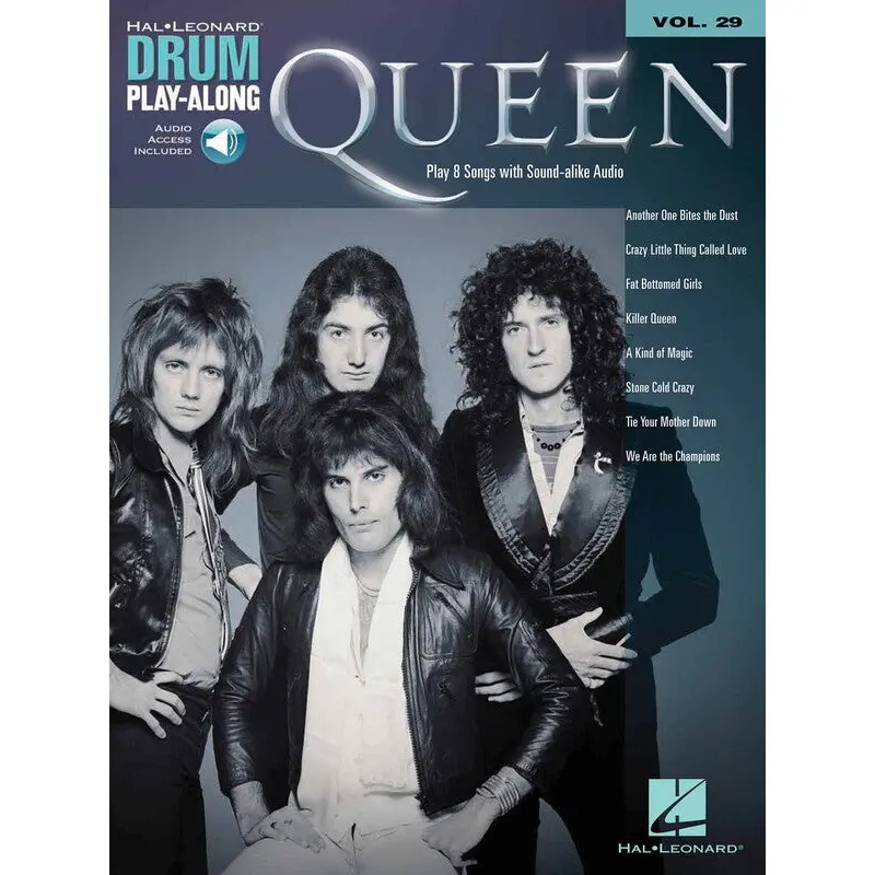 QUEEN DRUM PLAYALONG V29 BK/OLA